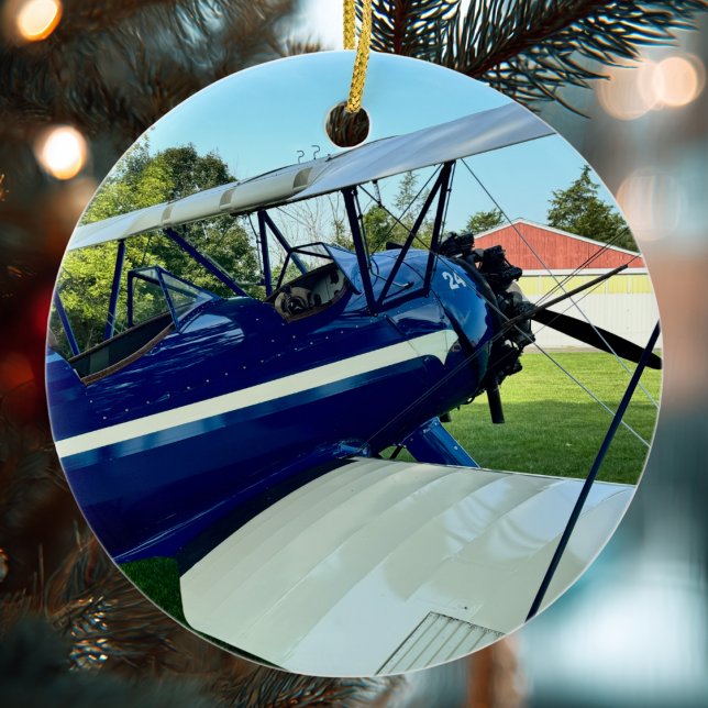 Aviation Aeroplane Photo Christmas Personalised Ce Ceramic Ornament (Creator Uploaded)