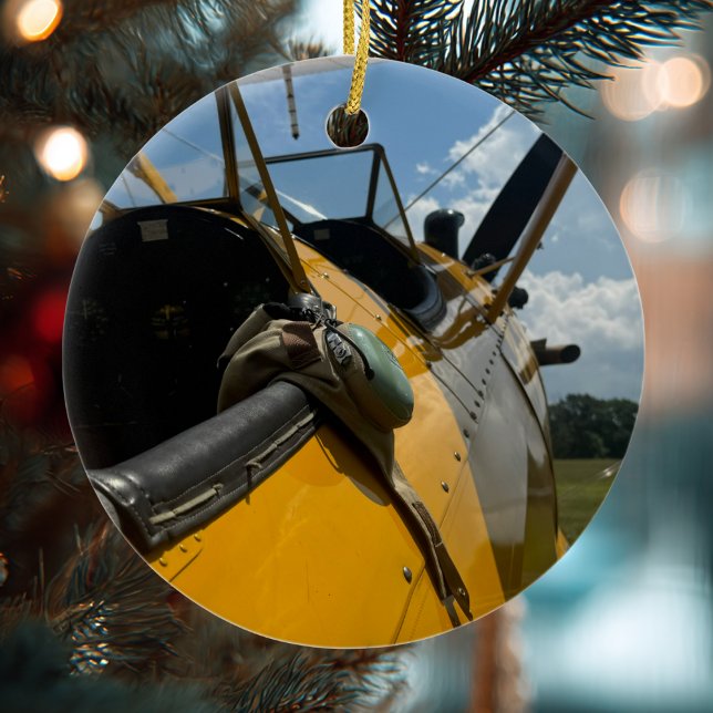 Aviation Aeroplane Photo Christmas Personalised Ce Ceramic Ornament (Creator Uploaded)