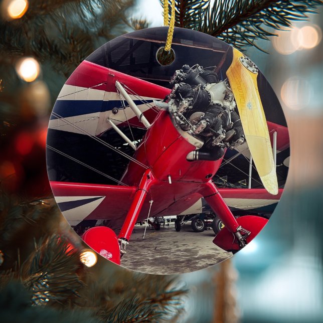 Aviation Aeroplane Photo Christmas Personalised Ce Ceramic Ornament (Creator Uploaded)