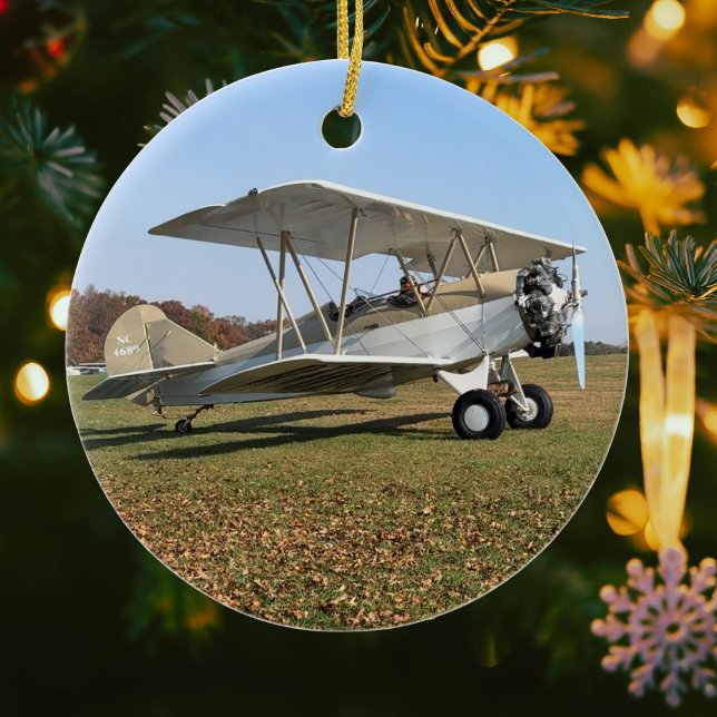 Aviation Aeroplane Photo Christmas Personalised Ce Ceramic Ornament (Creator Uploaded)