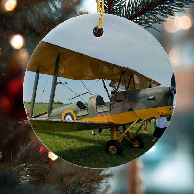 Aviation Aeroplane Photo Christmas Personalised Ce Ceramic Ornament (Creator Uploaded)