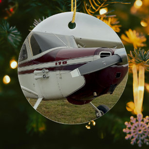Aviation Aeroplane Photo Christmas Personalised  Ceramic Ornament