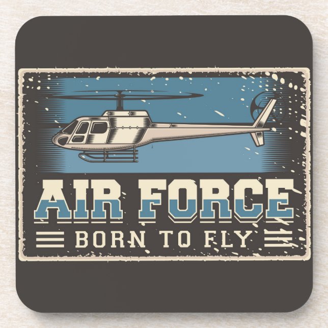 Aviation Airforce Helicopter Throw Pillow Coaster (Front)