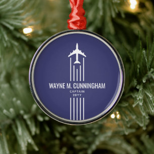 Aviation Airline Pilot Flight School Graduation Metal Ornament
