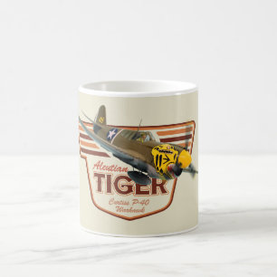 Aviation Art Mug " P-40 Warhawk　Aleutian Tiger"