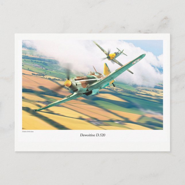 Aviation Art Postcard "Dewoitine D.520" (Front)
