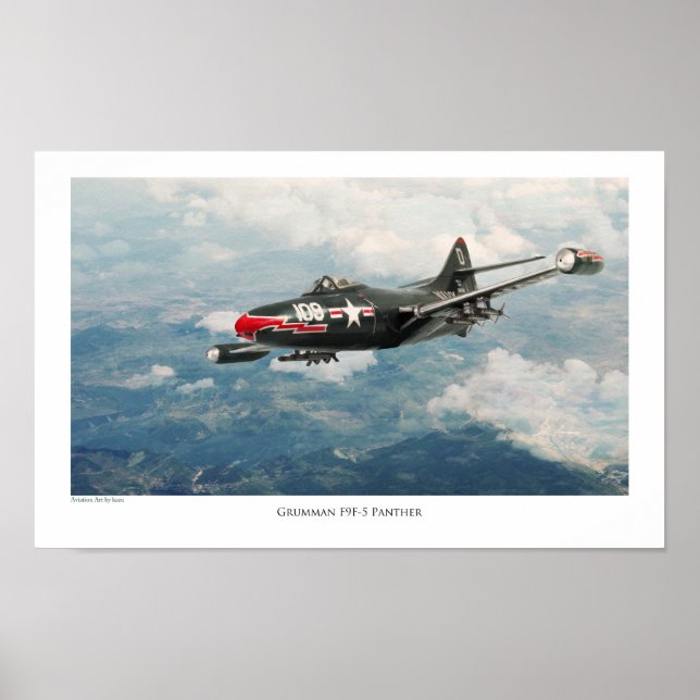Aviation Art Poster "F9F Panther" (Front)