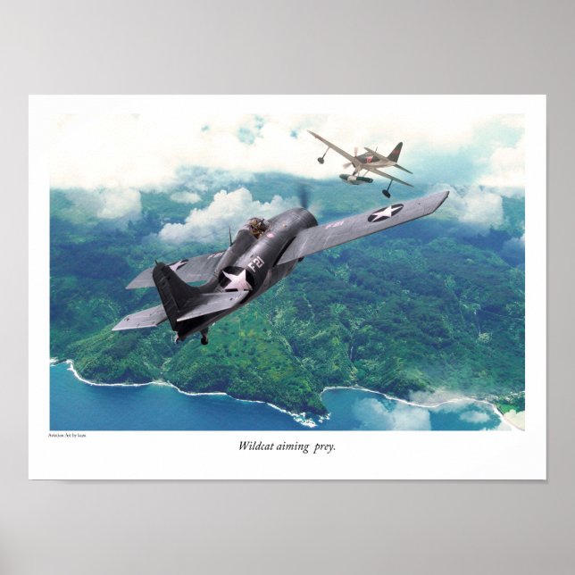 Aviation Art Poster "Grumman F4F Wildcat" (Front)