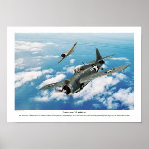Aviation Art Poster "Grumman F4F Wildcat"