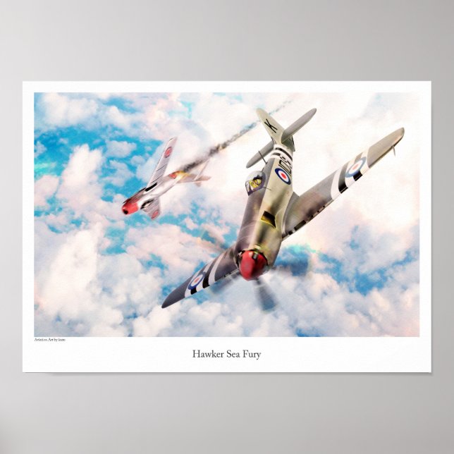 Aviation Art Poster "Hawker Sea Fury" (Front)