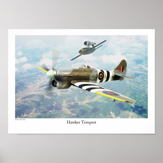 Aviation Art Poster "Hawker Tempest" (Front)