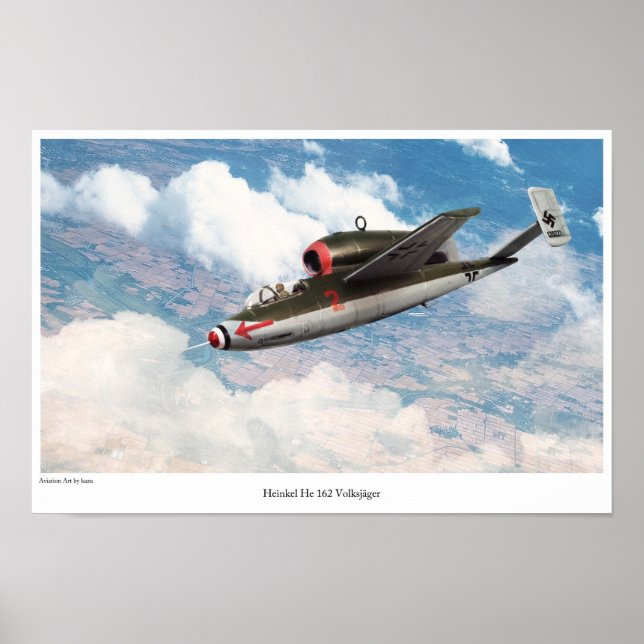 Aviation Art Poster "Heinkel He 162" (Front)