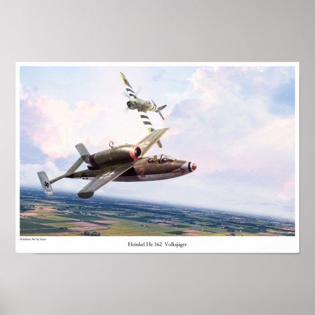 Aviation Art Poster "Heinkel He 162" (Front)