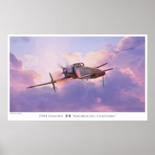 Aviation Art Poster "J7W1 Shinden 震電"