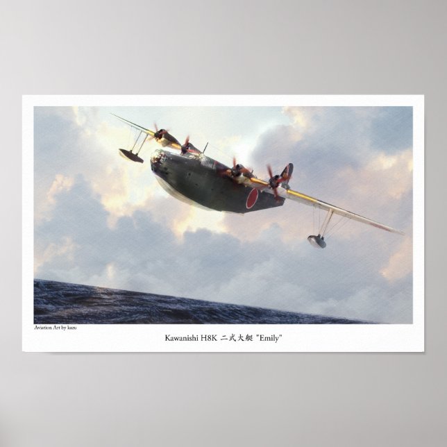 Aviation Art Poster "Kawanishi H8K  Emily" (Front)