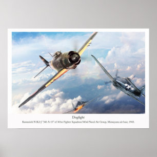 Aviation Art Poster "Kawanishi N1K2-J George"