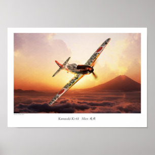 Aviation Art Poster "Kawasaki Ki-61"
