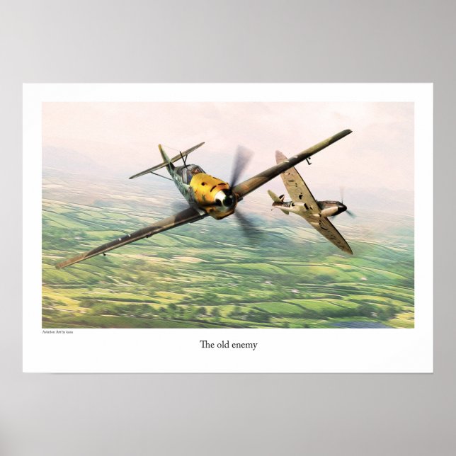 Aviation Art poster "Messerschmitt Bf 109" (Front)