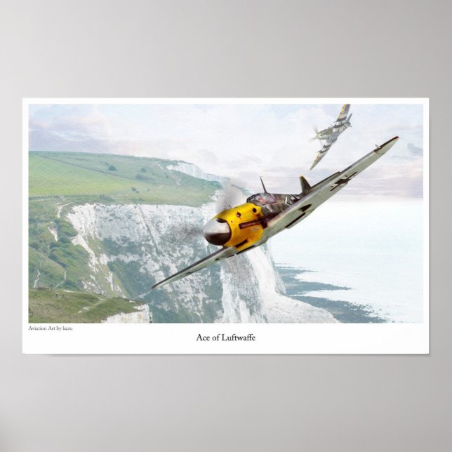 Aviation Art Poster "Messerschmitt Bf 109" (Front)
