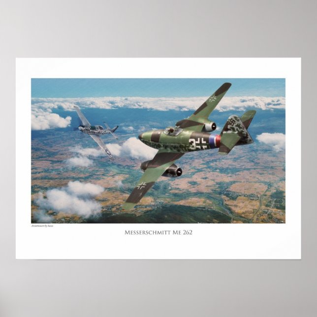 Aviation Art Poster 'Messerschmitt Me 262' (Front)