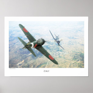 Aviation Art Poster "Mitsubishi A6M Zero"