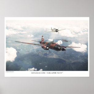 Aviation Art Poster "Mitsubishi G4M Betty"