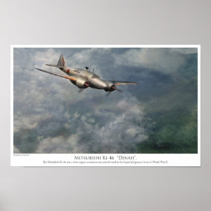 Aviation art Poster 　Mitsubishi Ki-46 "Dinah"