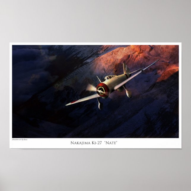 Aviation Art Poster "Nakajima Ki-27"Nate"” (Front)