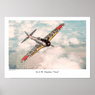 Aviation Art Poster "Nakajima Ki-43　隼　Oscar"