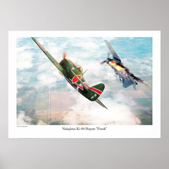 Aviation Art Poster "Nakajima Ki-84疾風 "Frank" (Front)