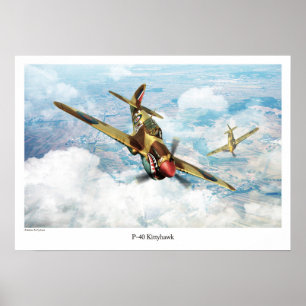 Aviation Art Poster "P-40 Kittyhawk"