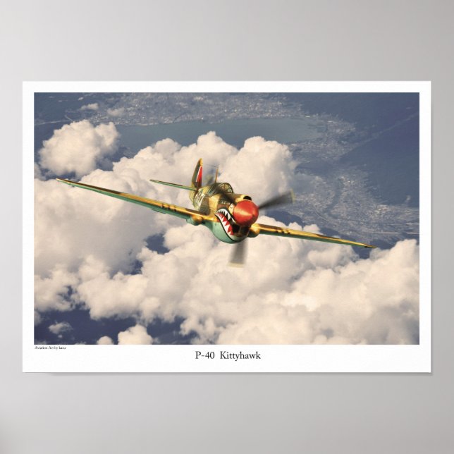 Aviation Art Poster "P-40  Kittyhawk" (Front)