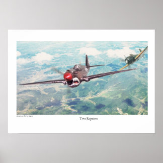 Aviation Art Poster 'P-40 Warhawk'