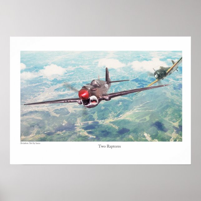 Aviation Art Poster 'P-40 Warhawk' (Front)