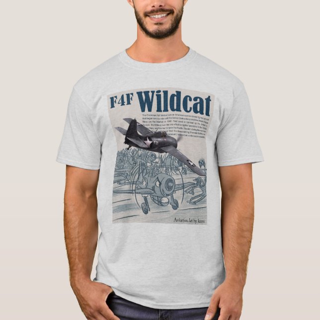Aviation Art T-shirt “F4F Wildcat" (Front)