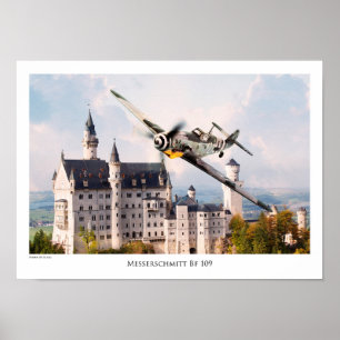 Aviation Art T-shirt "Messerschmitt Bf 109" Poster