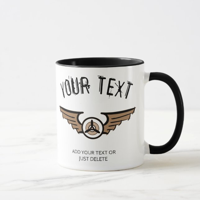 Aviation Badge. Gift idea for a Pilot. Template Mug (Right)