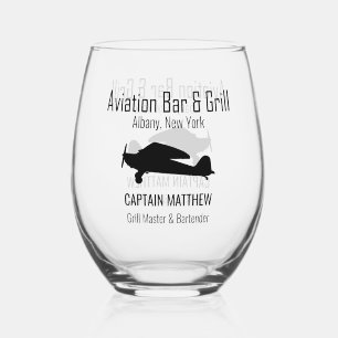 Aviation Bar & Grill Cocktails  Stemless Wine Glass