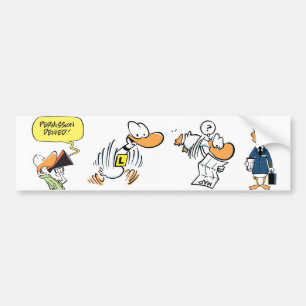 Aviation Bird Cartoons Bumper Sticker
