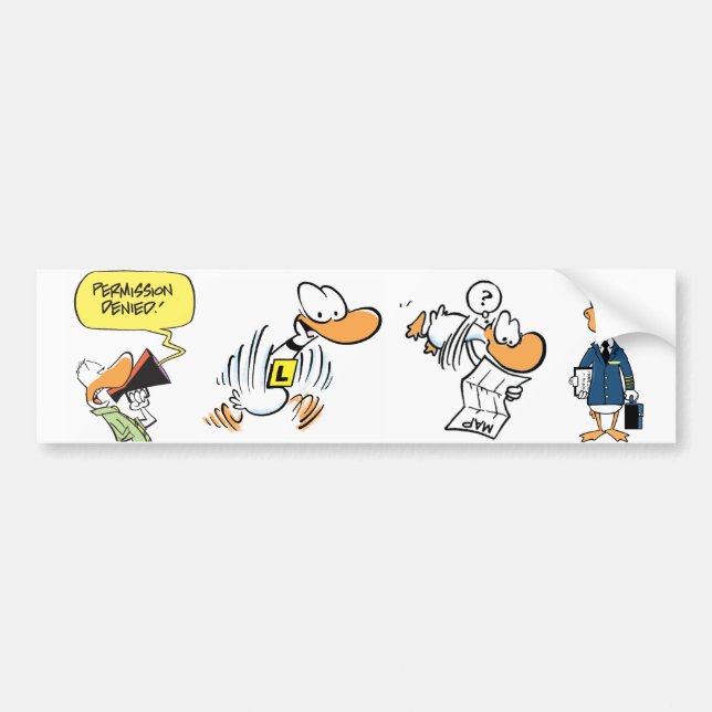 Aviation Bird Cartoons Bumper Sticker (Front)