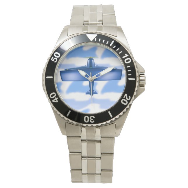 Aviation Blue Plane eWatch Watch (Front)