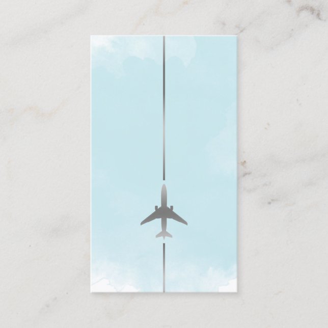 Aviation Blue Watercolor Business Card (Front)