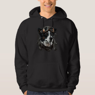 Aviation Border Collie Airplane Pilot on Border Co Hoodie