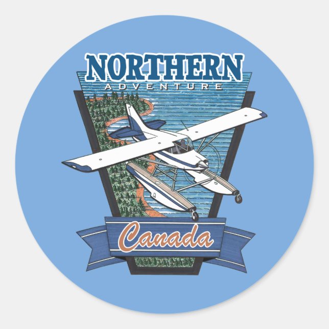 Aviation Canada Northern Adventure Classic Round Sticker (Front)
