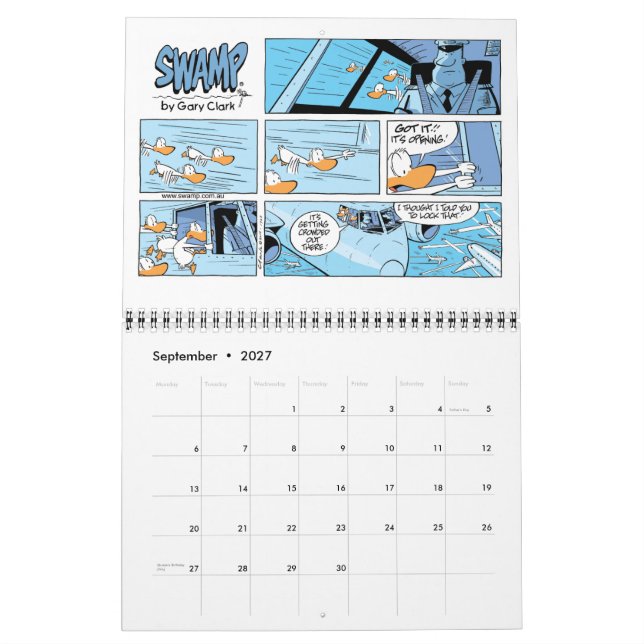 Aviation Cartoons 12 Month Calendar (Sep 2027)