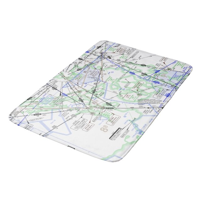Aviation Chart Bath Mat (Angled)