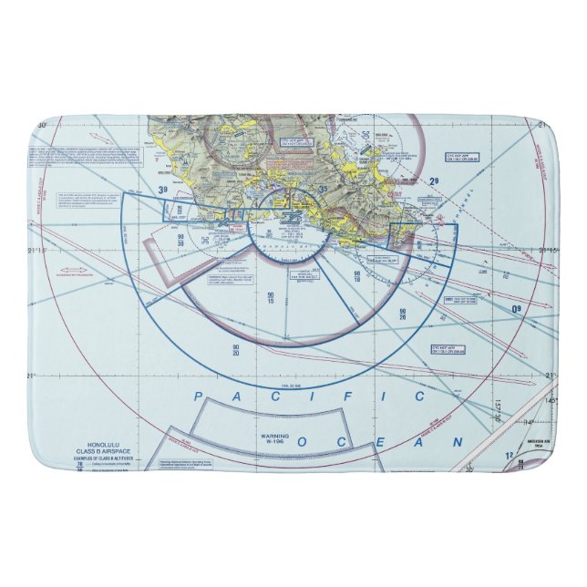 Aviation Chart Bath Mat (Front)