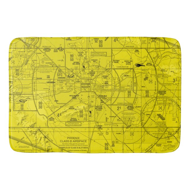 Aviation Chart Bath Mat (Front)