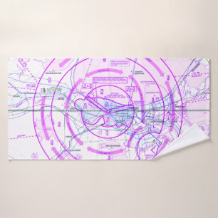 Aviation Chart Bath Towel
