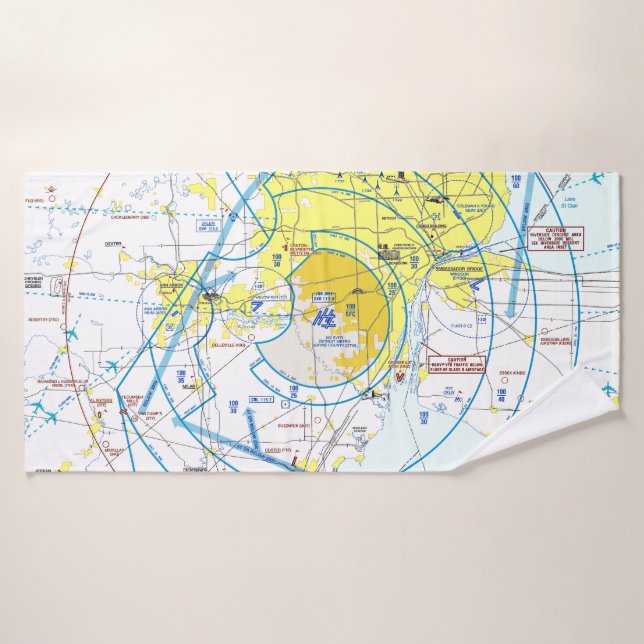 Aviation Chart  Bath Towel (Bath Towel)
